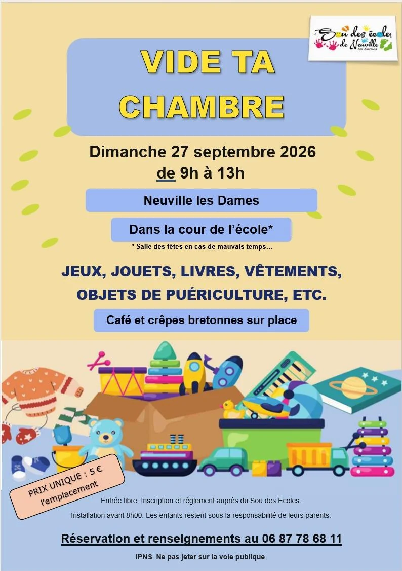 Flyer officiel de Vide ta chambre : dimanche 27 septembre, de 9 h à 13 h